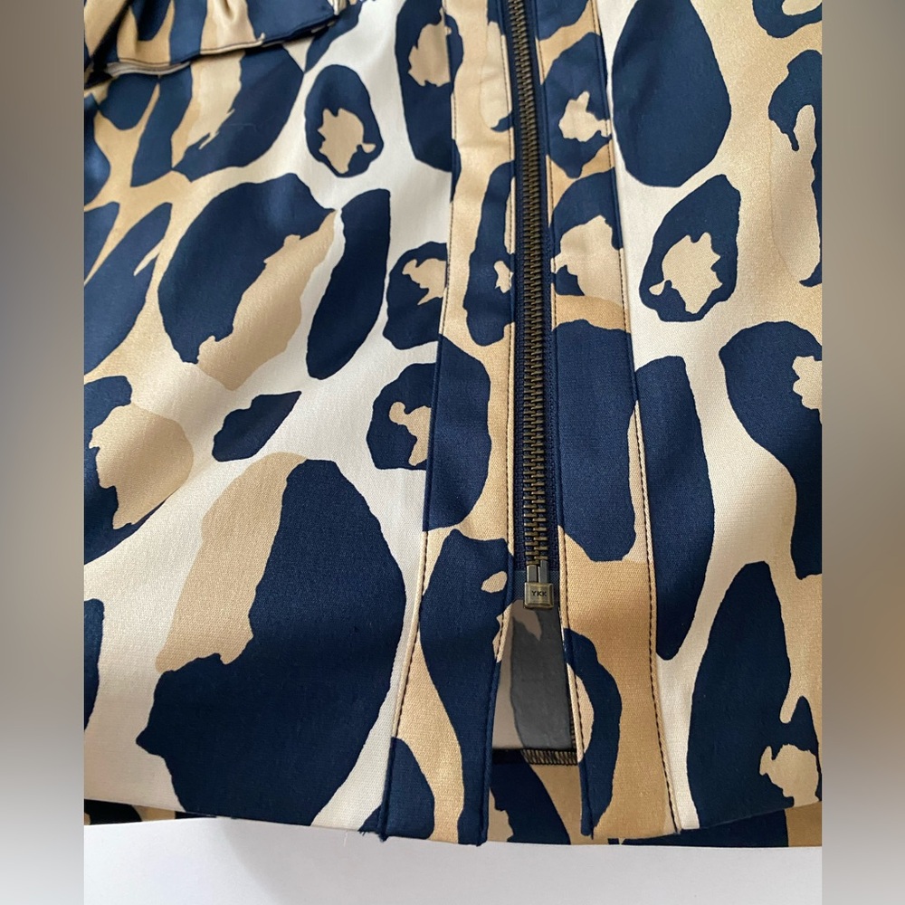 Diane von Furstenberg DVF Skirt Silk Pencil Leopard Print Sand/Navy NWT size 8 - Picture 12 of 12